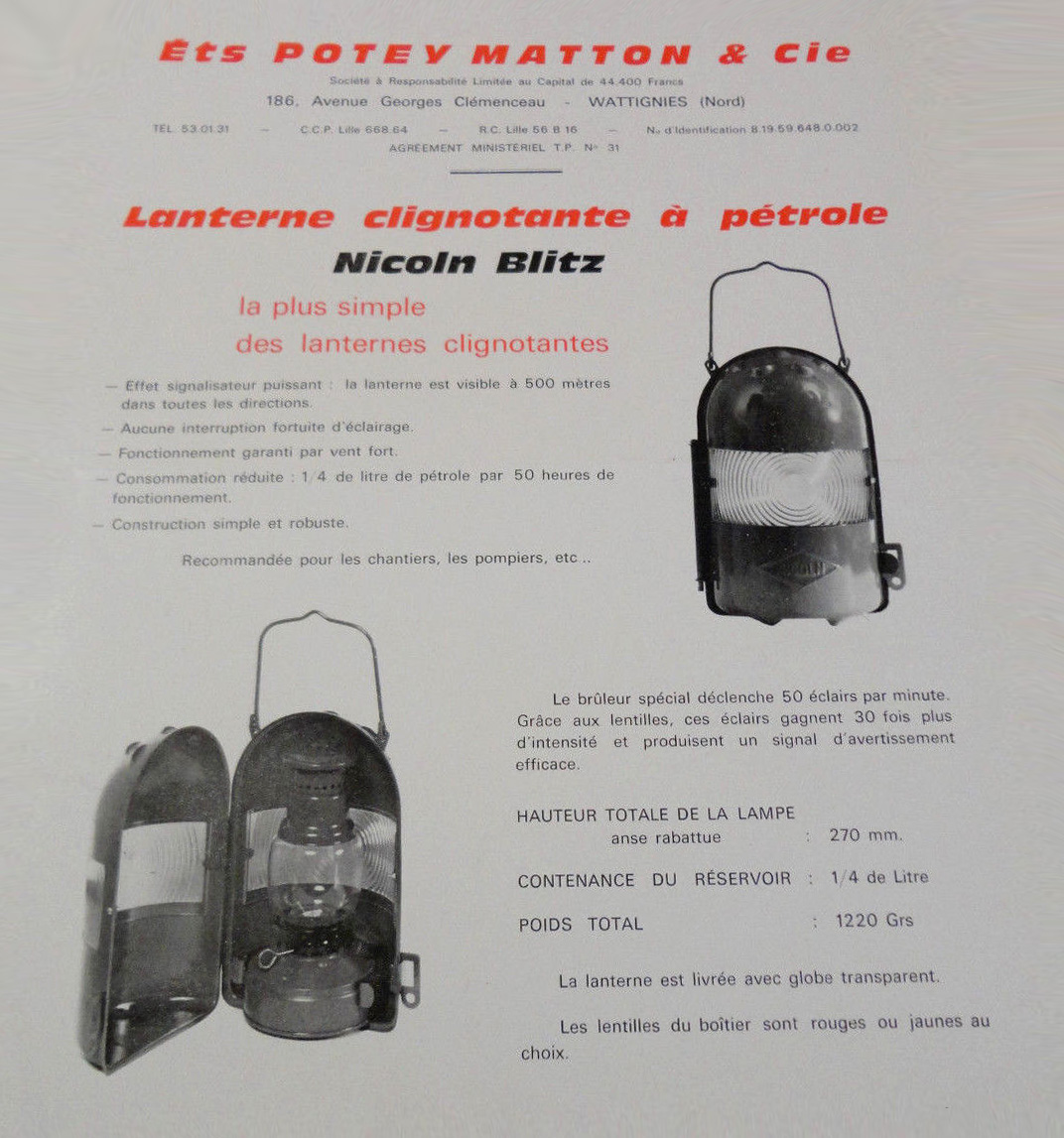 lanterne clignotante à pétrole nicoln-blitz